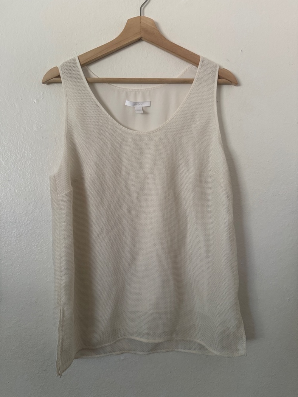 Hugo Boss Cream Textured Sleeveless Tank Sz 8